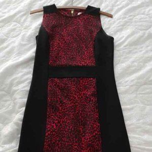 Size 2 Michael Kors Red Leopard Print Dress